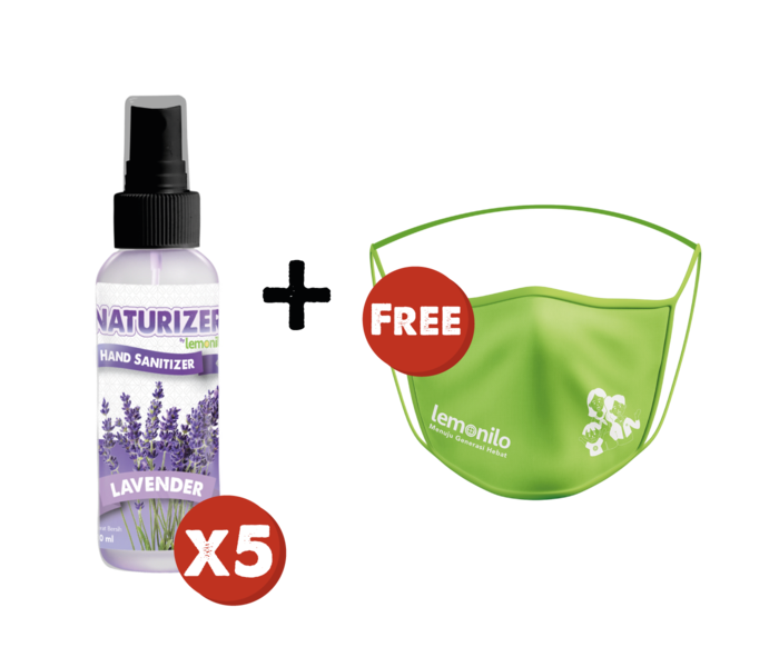 5 Naturizer Hand Sanitizer by Lemonilo FREE Masker Kain